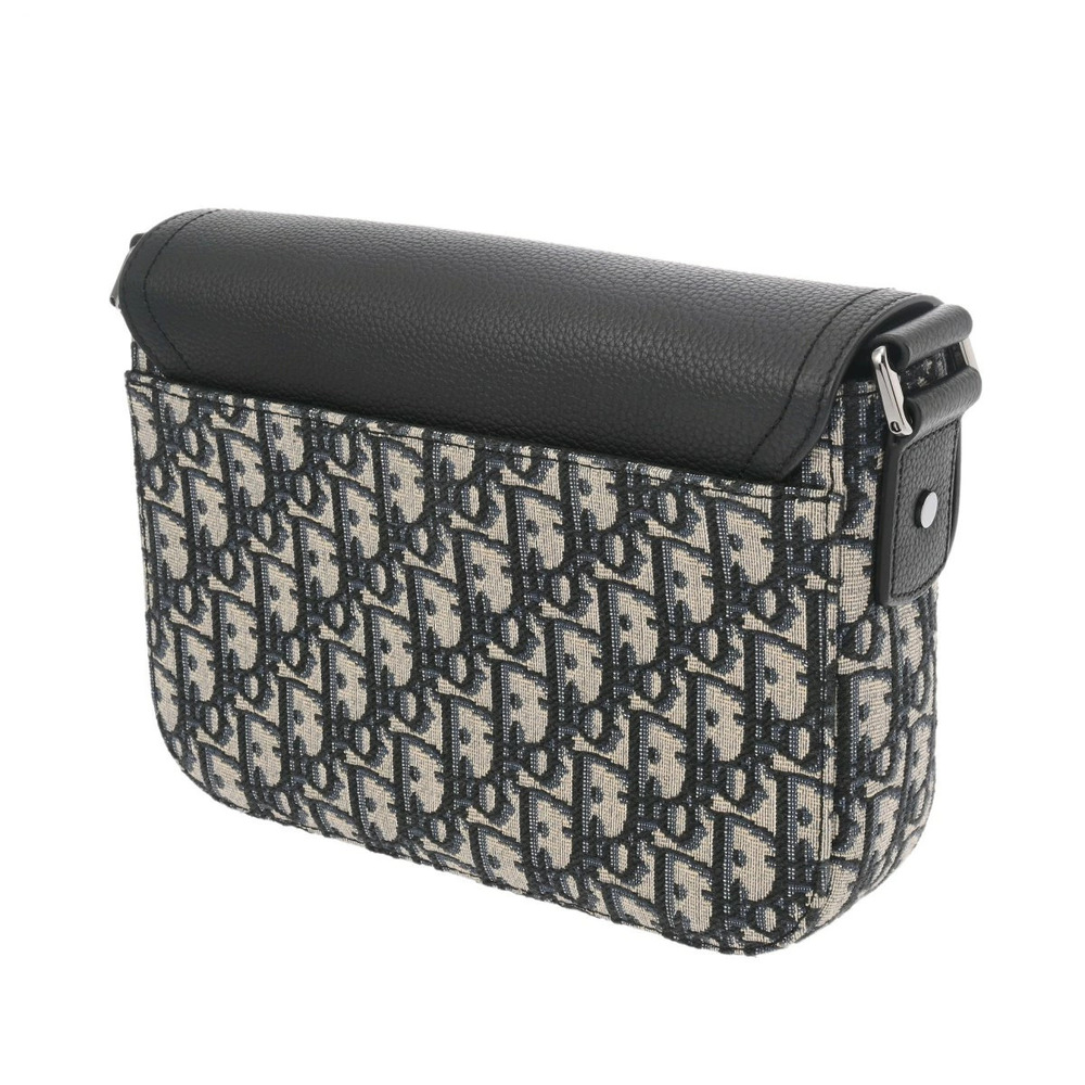 Dior messenger Blue beige bag  leather shoulder CHRISTIAN jacquard Navy